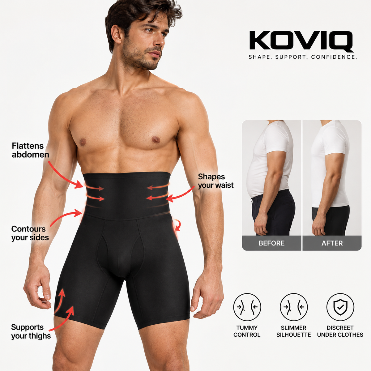 Men's SculptCore™ High-Waist Shapewear Shorts