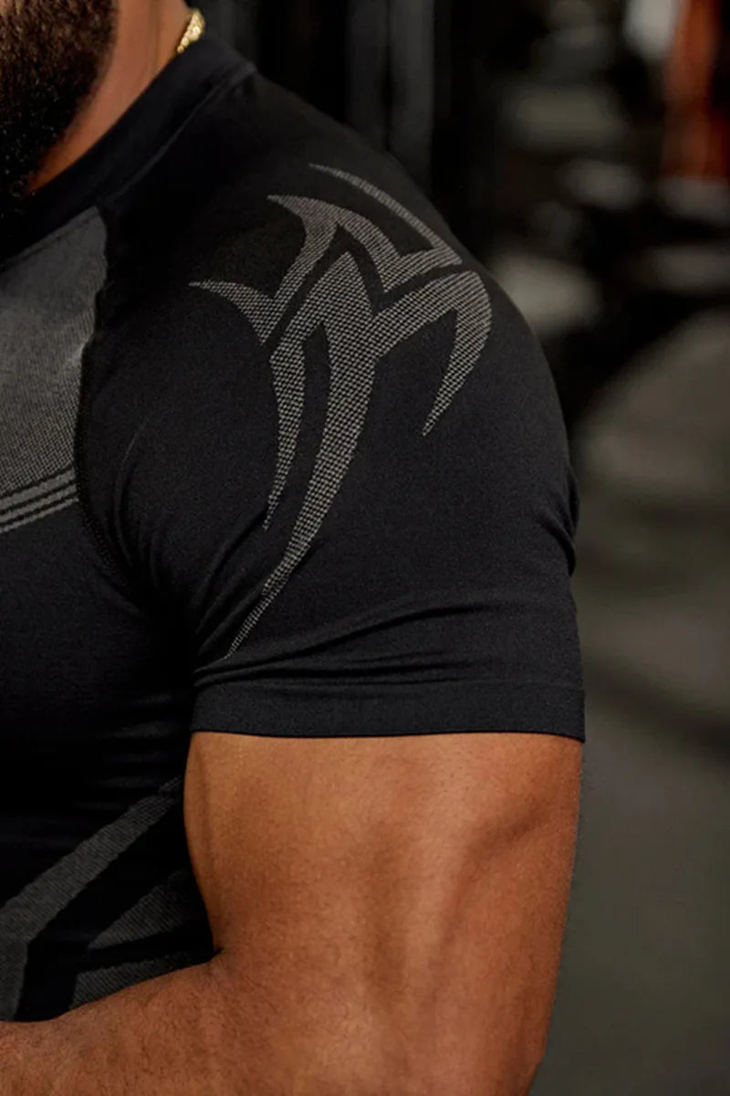 Men's Compression Training T-Shirt - Tribal Print