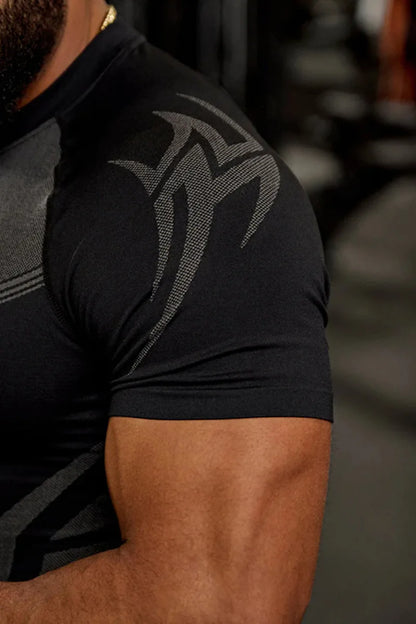 Men's Compression Training T-Shirt - Tribal Print