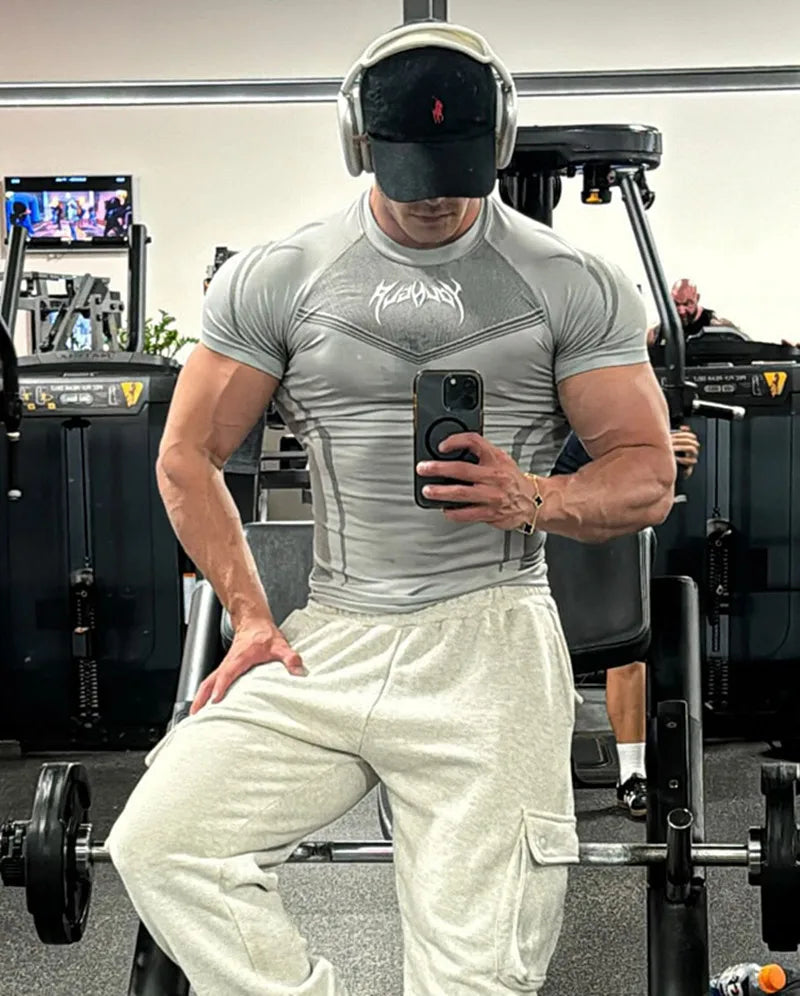 Men's Compression Training T-Shirt - Tribal Print
