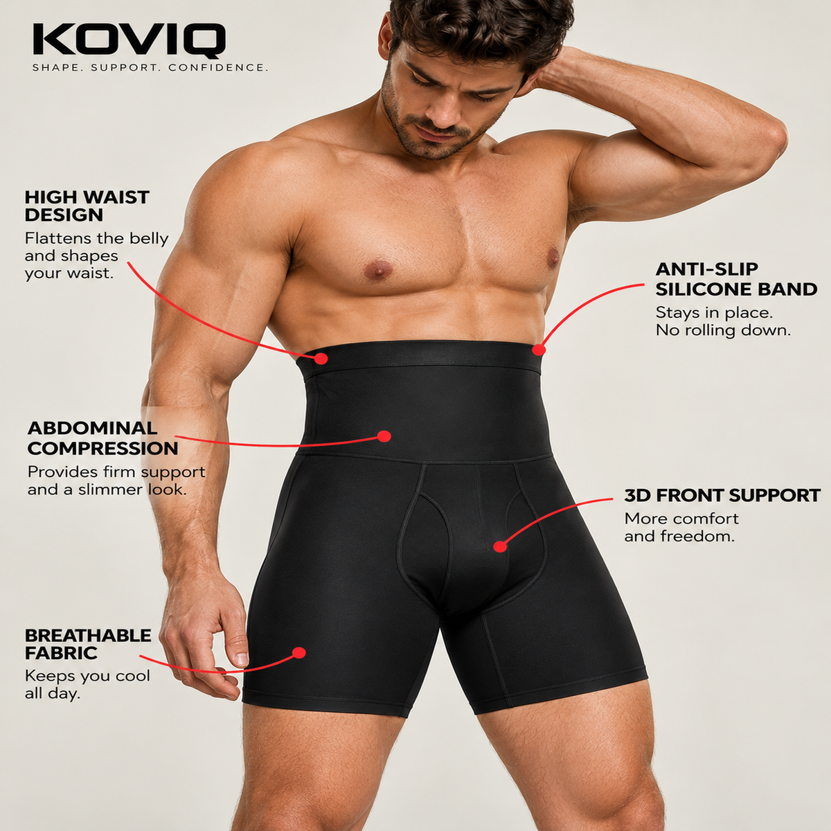 Men's SculptCore™ High-Waist Shapewear Shorts