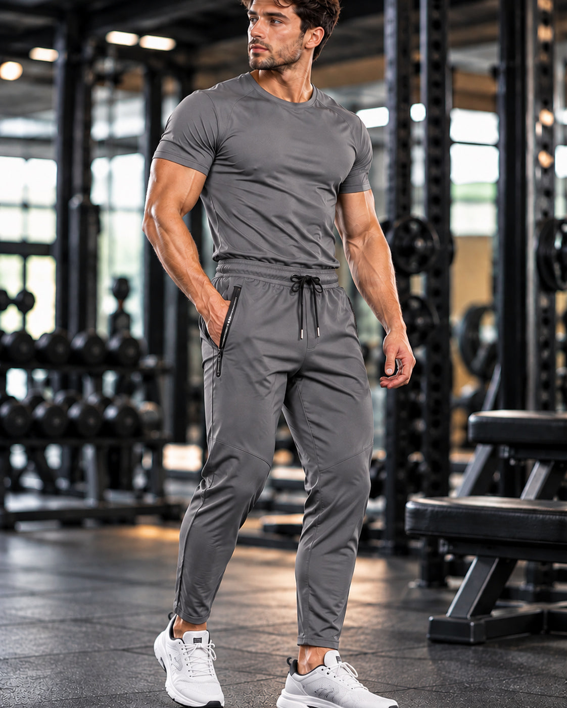 KOVYQ FlexCore men's performance pants in gray
