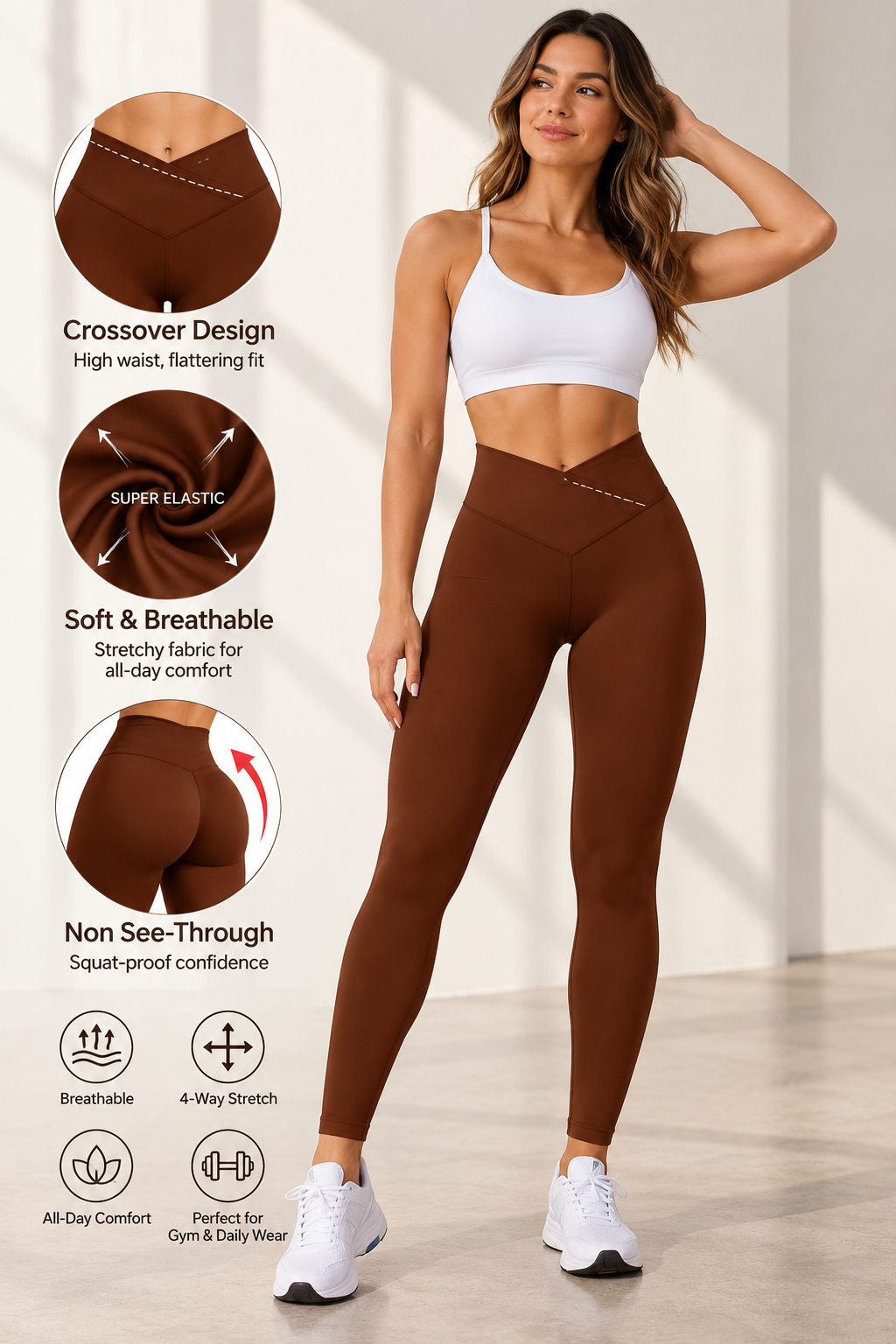 SculptFit Cross-Waist Leggings