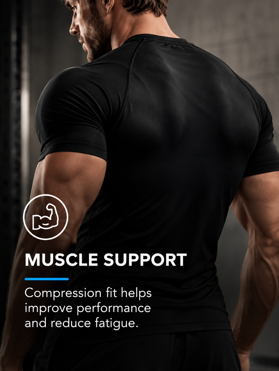 KOVYQ Men's Compression Training Tee | Quick-Dry Sport Shirt