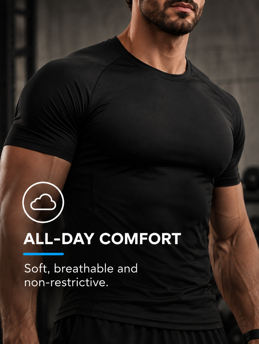 KOVYQ Men's Compression Training Tee | Quick-Dry Sport Shirt