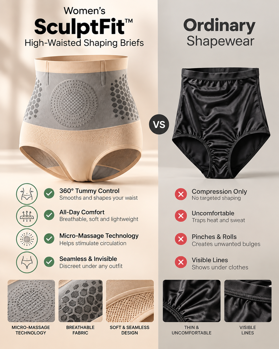 SculptFit shaping briefs benefits